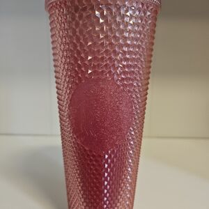 NEW Starbucks Venti Pink Gradient Glitter Studded Tumbler